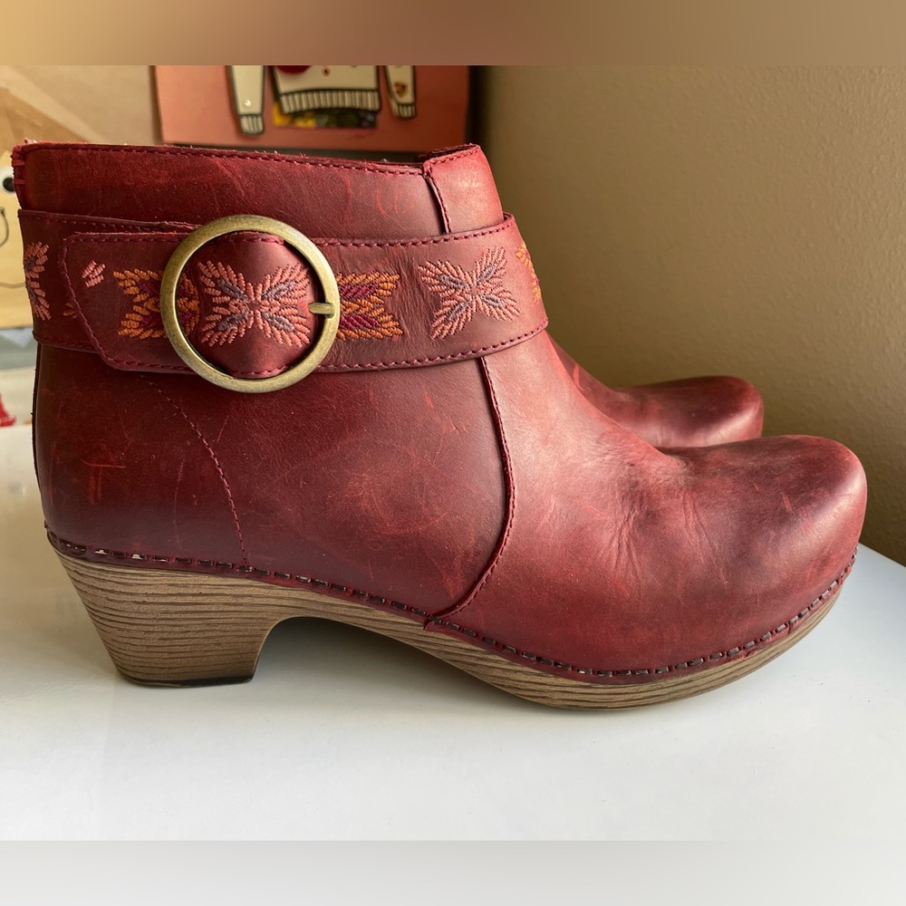 Dansko embroidered ankle boots